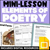 Elements of Poetry Anchor Chart and Introduction to Poetry