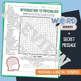 INTRODUCTION TO PSYCHOLOGY Word Search Puzzle Activity Voc