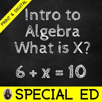Preview of INTRODUCTORY Algebra Unit for Special Education PRINT AND DIGITAL