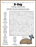 INVASION OF NORMANDY - D DAY Word Search Puzzle Worksheet 