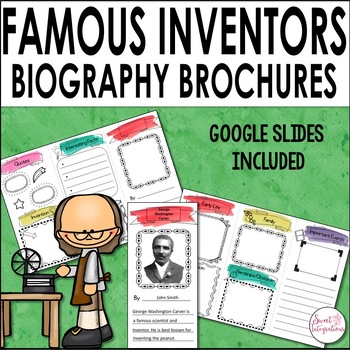 Preview of Inventor Biography Brochure Research Project - Nonfiction Google Slides Included