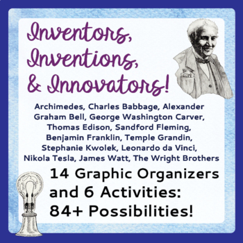 Preview of INVENTORS & INVENTIONS Research Activities Graphic Organizers PRINT and EASEL