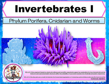 Preview of INVERTEBRATES-PORIFERA, CNIDARIA, AND WORMS- PPT AND NOTES