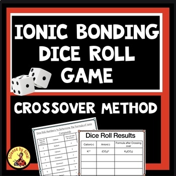 Preview of IONIC BONDING DICE ROLL GAME Formula Writing with Cross Over Method