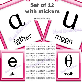 Preview of IPA Signs (Pink) for the Choral Classroom - WITH STICKERS