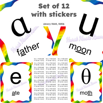 Preview of IPA Signs (Rainbow) for the Choral Classroom - WITH STICKERS