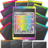 IPad Tablet Clipart Rainbow Watercolor