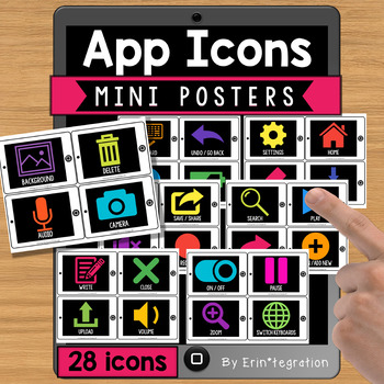 Preview of Technology Bulletin Board Posters iPad App Icon Cards - 28 App Icons to Know