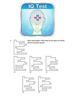 Preview of IQ Test 1: IQ Test for all ages, 40 questions to test and challenge.
