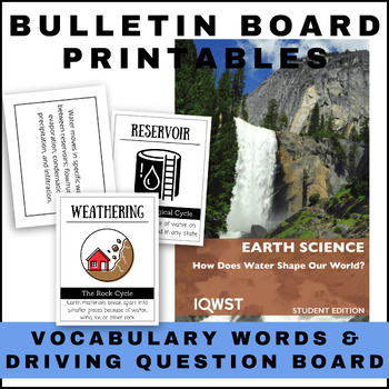 Preview of IQWST Sci 6 ES1 Word Wall + Driving Question Board