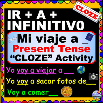 Preview of IR A INFINITIVE Cloze Activity with PRINTABLE list of countries Mi Viaje a ___