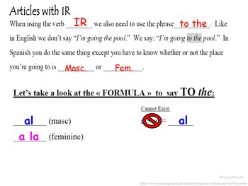 Ir Conjugation And Usage With Articles Spanish Quick Lesson Tpt