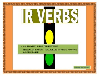 Preview of IR Verbs-Conjugation Table-Writing Prompt/Word Search-Distance Learning Option