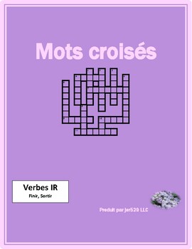 IR Verbs in French Verbes IR Crossword by jer520 LLC | TPT