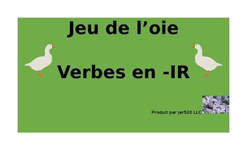 Preview of IR Verbs in French Verbes IR Jeu de l'oie
