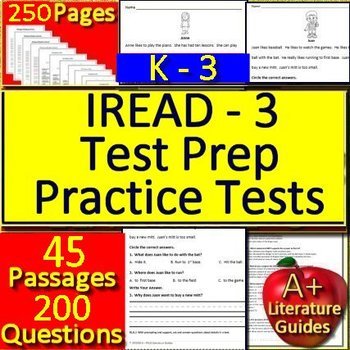 Preview of IREAD-3 Test Prep Practice - Informational and Narrative BUNDLE K - 3 Digital