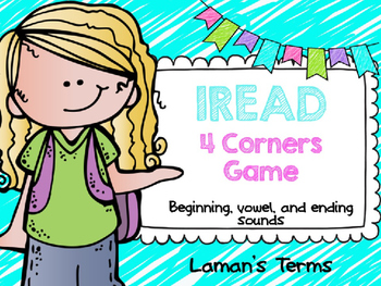 Preview of IREAD Test Prep Classroom Interactive Vowel Sounds 4 Corners Game