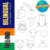 IRELAND Bilingual Coloring Pages (English/Irish)