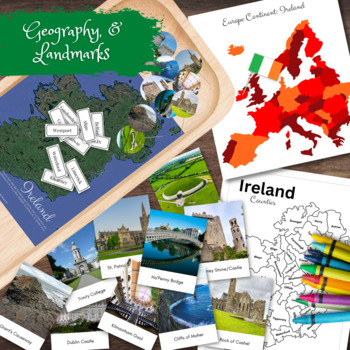 Preview of IRELAND Irish Geography Landmarks, Regions, Cities, Map Continent Study