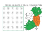 IRELAND MAP AND WORD SEARCH PUZZLE PROVINCES AND COUNTIES