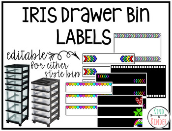 Preview of IRIS Drawer Bin Labels *EDITABLE* {Small and Large Bin Sizes}