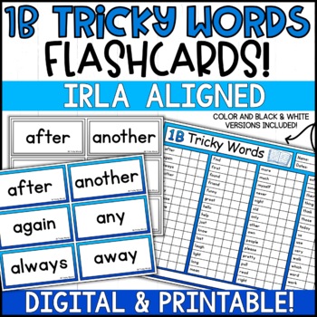 Preview of IRLA 1B Tricky Words Flashcards - Printable and Digital