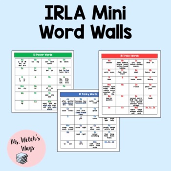 Preview of IRLA Aligned Mini Word Walls