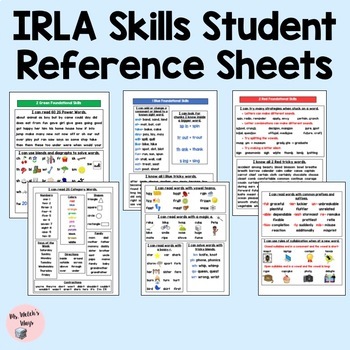 Preview of IRLA Foundational Skills Student Reference Sheets- Remote Family Resource