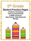 5th Grade Student Practice Pages (Alilgned to American Rea