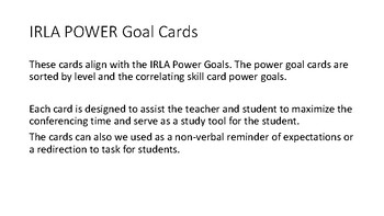 Preview of IRLA Power Goal Cards: RTM - 1G *kid-friendly*
