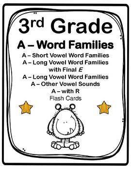 3rd Grade A Word Families Flash Cards Aligned To American Reading Co Irla
