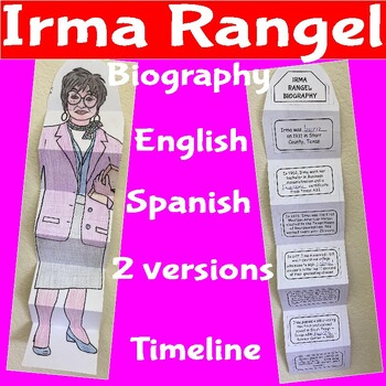 Preview of IRMA RANGEL - BIOGRAPHY FOLDABLE - TIMELINE - English and Spanish