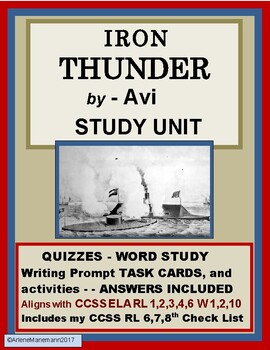 Preview of IRON THUNDER by Avi - Quizzes, Word Study and more
