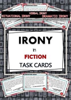 Preview of IRONY IN FICTION - 20 TASK CARDS