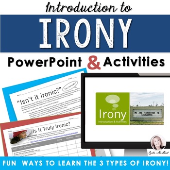 Preview of IRONY:  Introduction PowerPoint & Fun Activities to Teach 3 Types of Irony
