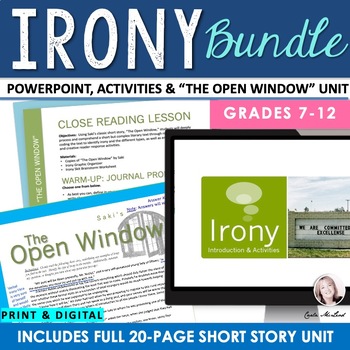 Preview of Irony & Close Reading Bundle - PowerPoint & "The Open Window" Short Story Unit