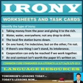 IRONY - VERBAL, SITUATIONAL AND DRAMATIC: WORKSHEETS WITH ANSWERS