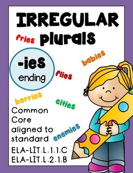 Preview of Irregular Plural Nouns -ies Worksheets Distance Learning