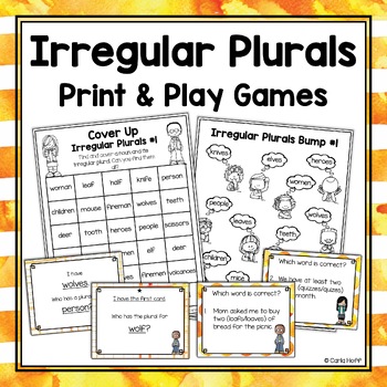 IRREGULAR PAST TENSE VERBS - Print and Play Games by Carla Hoff