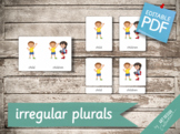 IRREGULAR PLURALS • 54 Editable Montessori 3-part Cards • 