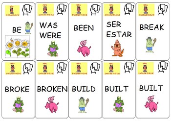 Preview of IRREGULAR VERBS CARDS FOR GAMES