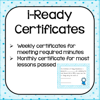 Preview of IReady Certificates