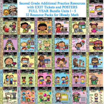Preview of IReady Math Complete Full Year Bundle - Second Grade Units 1 - 5 (2nd Grade)