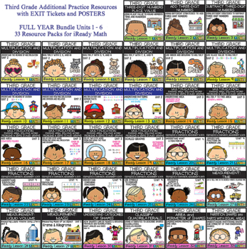 Preview of IReady Math Complete Full Year Bundle Third Grade Units 1 - 6 (3rd Grade)