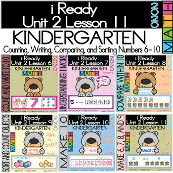 Preview of IReady Math Kindergarten Complete Unit 2 Bundle Count, Write Compare, Sort 6-10