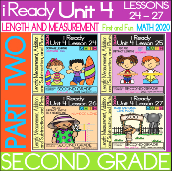 Preview of IReady Math Unit 4 (Part 2) Bundle Length and Measurement Second Grade