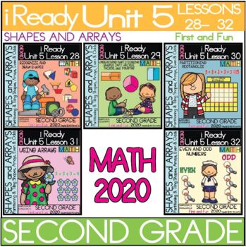 Preview of IReady Math Unit 5 Bundle Shapes and Arrays Second Grade (2nd Grade)