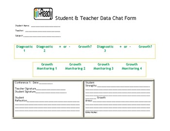 IReady Student/Teacher Data Chat Form by enJOY TpT