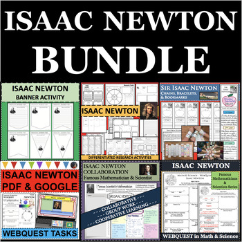 Preview of ISAAC NEWTON BUNDLE Research Project Biography WebQuests Graphic Organizers