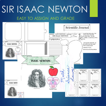 Preview of ISAAC NEWTON Biography Graphic Organizer Journal Template Research BUNDLE